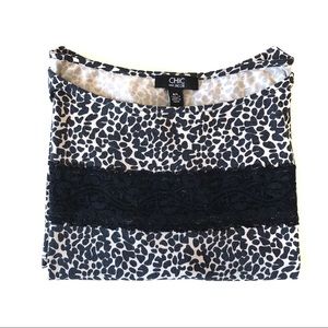 Jacob animal printed and lace details top size large